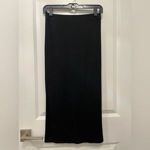 Wild Fable | Black Ribbed Midi Tube Skirt, S